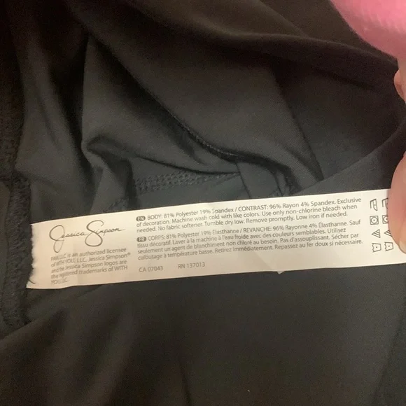 Jessica Simpson Slimtek High Waisted Black Animal Print Leggings NWT Size M - Picture 12 of 15